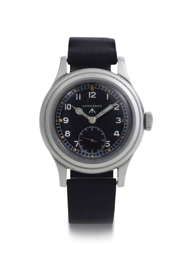 Longines. A Stainless Steel Military Wristwatch