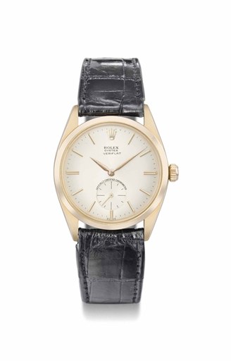 Rolex. A fine and rare 18K pink gold wristwatch