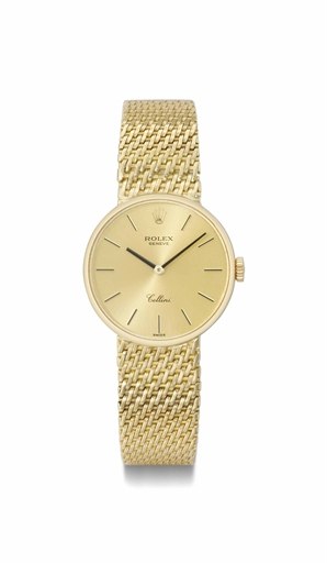 Rolex. A fine 18K gold lady's wristwatch with bracelet