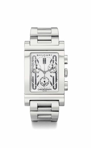 Bulgari. A stainless steel chronograph wristwatch with date and bracelet