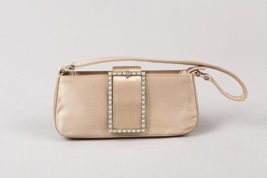 Jimmy CHOO;Sac du soir 20cm en satin champagne,…