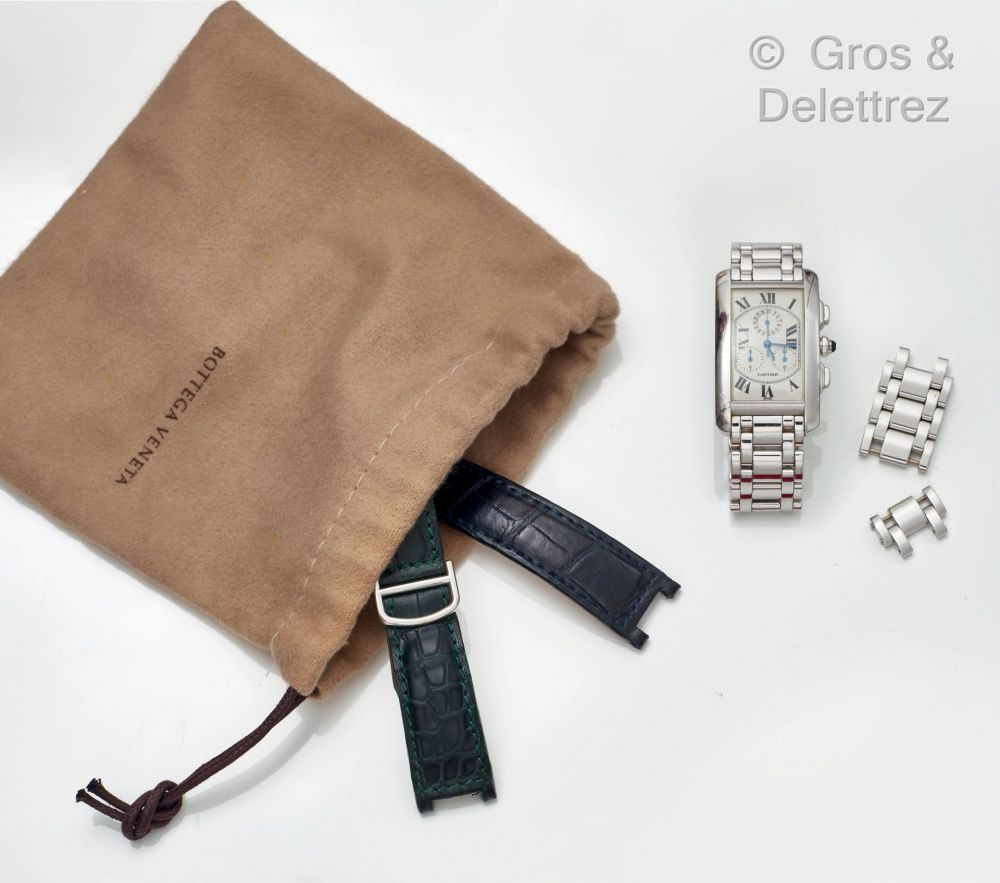 CARTIER- « Tank Américaine Chronoflex».