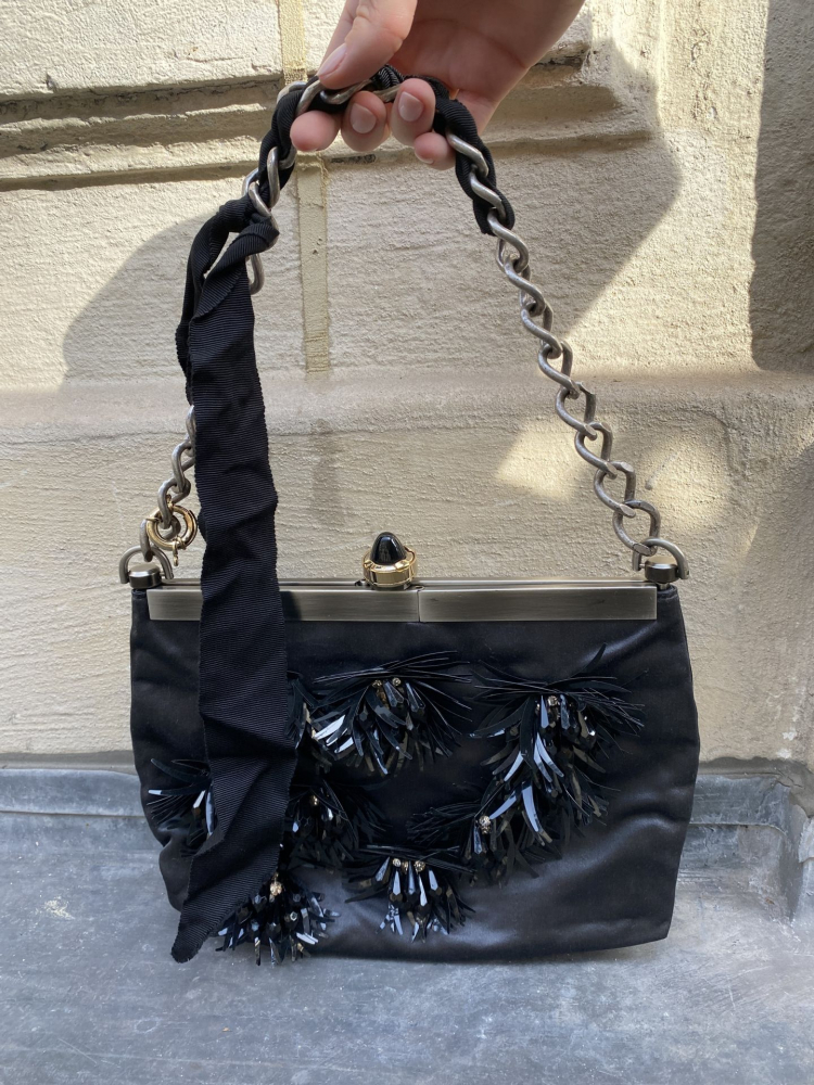 LANVIN Sac pochette du soir 25cm en satin... - Lot 211 - Gros Delettrez