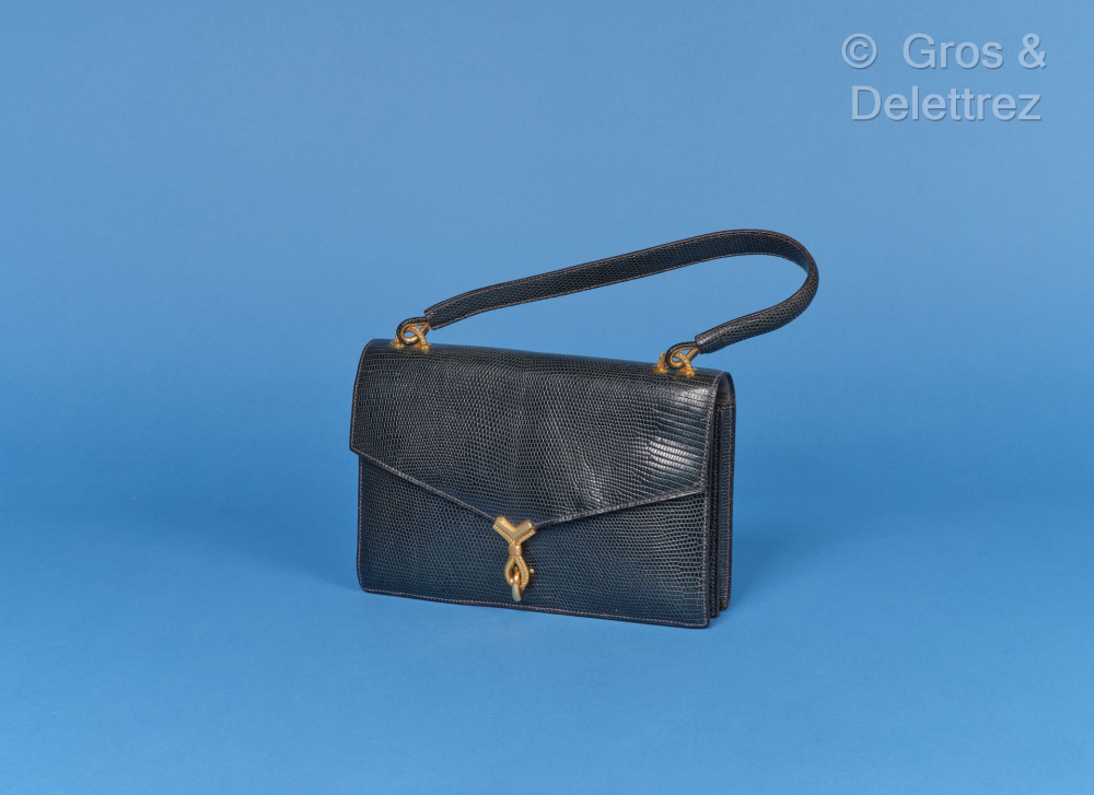  HERMÈS Paris - Sac "Cordeau" 24cm en Lézard... - Lot 110 - Gros Delettrez