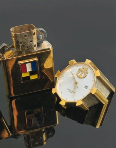 Lot TED LAPIDUS (Pendulette bureau Marine / Zippo)
