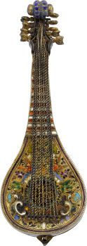 Bailly Paris Unusual Enamel, Silver Pearl Form Mandolin For.The Turkish Market, circa 1820....