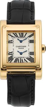 Cartier Gold Tank A Vis Ref. 2594 Two Time Zone Wristwatch....
