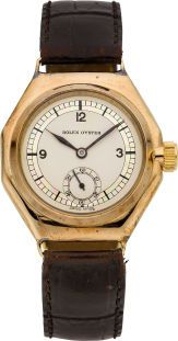 Rolex Ref. 2136 Early Rose Gold Octagonal Wristwatch, circa 1930....