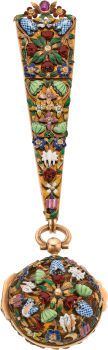 A. Moilliet Cie Miniature Gold Enamel Verge Fusee.Needs Movement Restoration, circa 1800....
