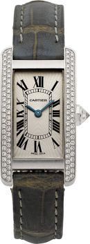 Cartier Ref. 1713 Fine Diamond White Gold Tank Americaine.Lady's Wristwatch....