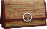 Hermes Rouge H Calf Box Vibrato Leather Sac Anneau Clutch Bag.with Palladium Hardware.