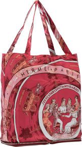 Hermes Rouge H Buffalo Leather Burgundy Jeu Des Omnibus et.Dames Blaches, by Hugo Grygkar Silky Pop Tote Bag.