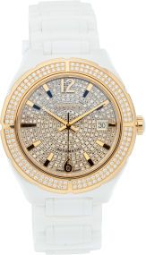 Versace diamond, Gold Plated Stainless Steel White Enamel.Automatic Watch.