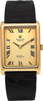 Rolex Cellini Ref. 4105 Rectangular Yellow Gold Wristwatch....