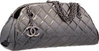 Chanel Ombre Gray Patent Leather Mademoiselle Bag with Gunmetal.Hardware.