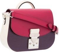 Louis Vuitton Rubis, Ivoire Bordeaux Epi Electrique Leather.Eden Bag with Silver Hardware.