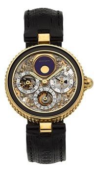 Gerald Genta Ref. 3103 Very Fine Gold Astronomic Quantieme.Perpetual Skeleton Automatic Wristwatch....