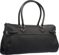 Hermes 42cm Black Togo Leather Shoulder Atlas Bag with Palladium.Hardware.