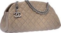 Chanel Metallic Bronze Quilted Leather Mademoiselle Bowling Bag.with Gunmetal Hardware.