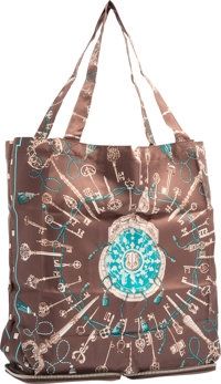 Hermes Havane Buffalo Leather Passementerie, by Francoise.Heron Silky Pop Bag with Palladium Hardware. L Square.2008...