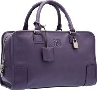 Loewe Violet Leather Amazona Bag. Excellent Condition..14 Width x 8.5 Height x 5.5 Depth....