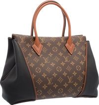 Louis Vuitton Noir Black Veau Cachemire Leather Classic.Monogram Canvas W Bag. Excellent to Pristine Condition..13.5...