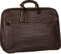 Valextra Matte Brown Alligator Briefcase Bag. Excellent.Condition. 18 Width x 13 Height x 7.5 Depth....