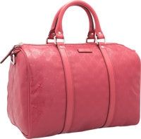 Gucci Red Monogram Canvas Boston Bag. Excellent Condition. 12.5.Width x 8.5 Height x 6.5 Depth....