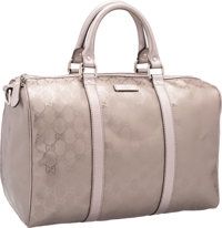 Gucci Metallic Purple Monogram Canvas Boston Bag. Excellent.Condition. 12.5 Width x 8.5 Height x 7 Depth....