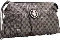 Gucci Blue Crystal GG Canvas Hysteria Clutch Bag. Pristine.Condition. 15 Width x 10 Height x 2 Depth....