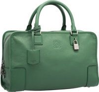 Loewe Green Leather Amazona Bag. Excellent Condition. 14.Width x 8.5 Height x 5.5 Depth....