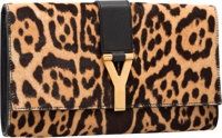 Yves Saint Laurent Coffee Brown Black Leopard Ponyhair Chyc.Clutch Bag. Excellent to Pristine Condition. 11 Width.x...