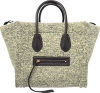 Celine Green Black Wool Phantom Luggage Tote Bag..Excellent Condition. 12 Width x 11 Height x 10.5.Depth....