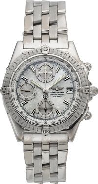 Breitling Chronomat Heavy 18k White Gold Chronograph Wristwatch.With Mother Of Pearl Dial Ref. J13352....