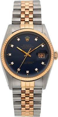 Rolex Ref. 16000 Two Tone Diamond Dial Oyster Perpetual Datejust.circa 1985....