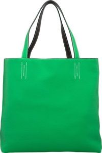 Hermes Bamboo Plomb Clemence Leather Double Sens GM.Reversible Tote Bag. R Square, 2014. Excellent to.Pristine Condi...