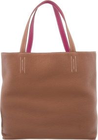 Hermes Marron d'Inde Tosca Clemence Leather Double Sens PM.Reversible Tote Bag. Q Square, 2013. Excellent to.Pristin...