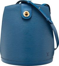 Louis Vuitton Blue Epi Leather Cluny Bag. Very Good to.Excellent Condition. 10 Width x 11 Height x 6 Depth....