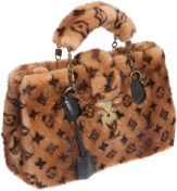 Louis Vuitton Extremely Limited Edition Monogram Mink, Shiny Black.Crocodile Lambskin Leather Le Fabuleux Bag....