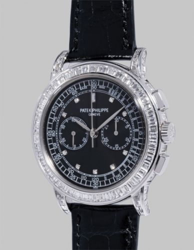 Patek Philippe Follow;Ref. 5071;A highly attractive, large and impressive white gold and diamond-set chronograph wristwatch with fitted presentation box and original certificate