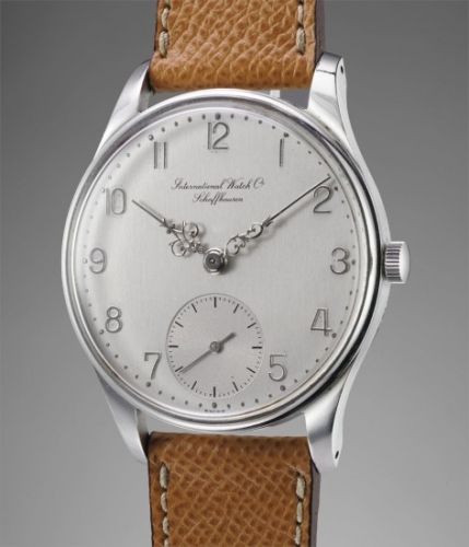IWC Follow;Ref. 325;A rare and oversized stainless steel wristwatch with silver dial, Arabic numerals and Louis XV hands