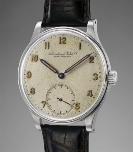 IWC Follow;Ref. 325;A rare and oversized stainless steel wristwatch with luminous Arabic numerals and hands