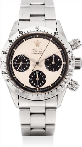 Rolex Follow;Ref. 6265;A rare and exceptional stainless steel chronograph wristwatch with 'Paul Newman' Panda dial and bracelet