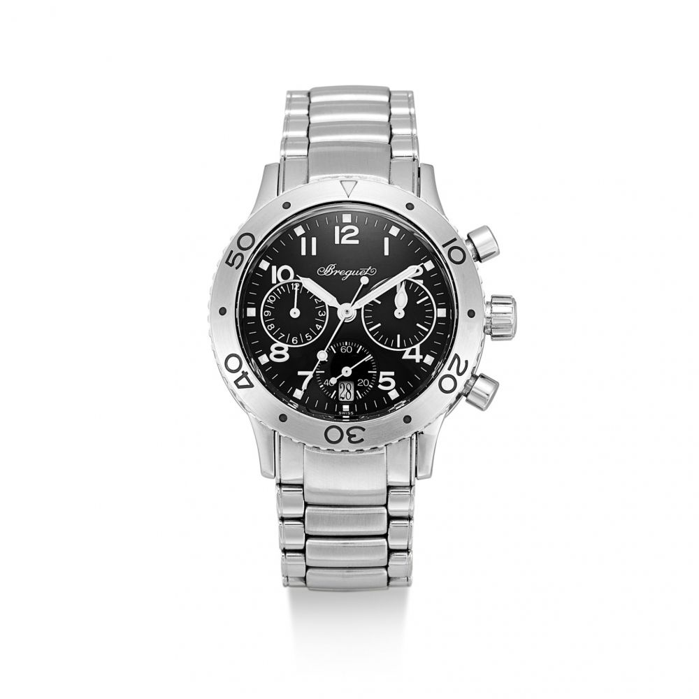 BREGUET | TYPE XX-TRANSATLANTIQUE, REFERENCE 4820, A STAINLESS STEEL CHRONOGRAPH WRISTWATCH WITH DATE AND BRACELET, CIRCA 2000