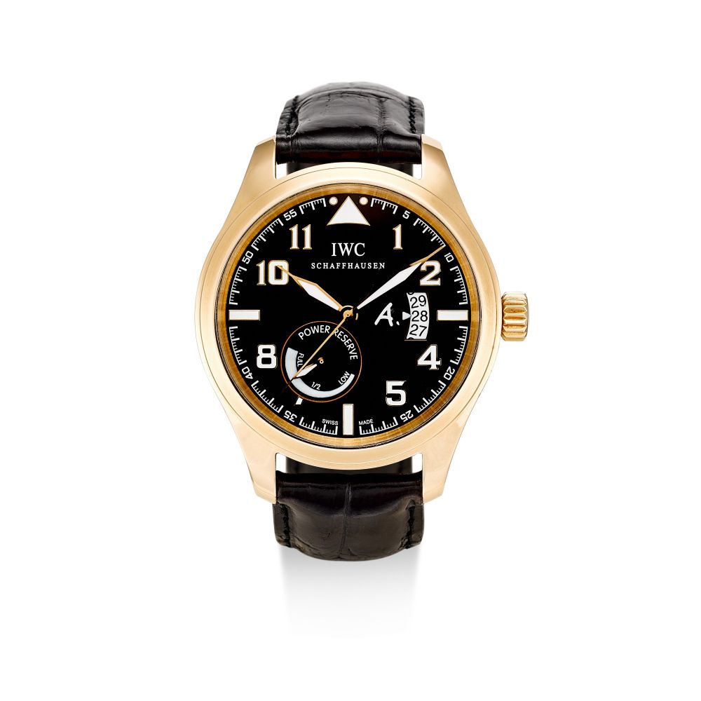 IWC | PILOT ANTOINE DE SAINT EXUPERY, REFERENCE IW3201-03 A LIMITED EDITION PINK GOLD WRISTWATCH WITH DATE AND POWER RESERVE INDICATION, CIRCA 2007