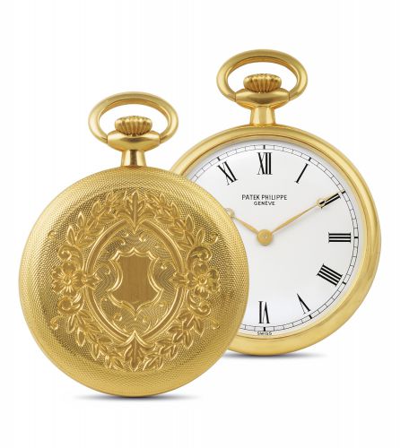 Patek Philippe A YELLOW GOLD OPEN-FACED KEYLESS LEVER WATCH REF 917 MVT 1333611 CASE 2792391 MADE IN 1981