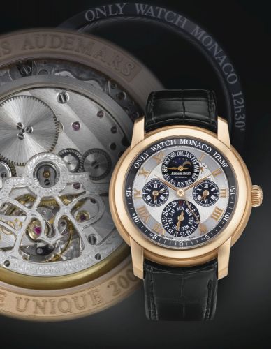 Audemars Piguet AN UNIQUE AND FINE PINK GOLD AUTOMATIC PERPETUAL CALENDAR WRISTWATCH WITH MOON-PHASES, LEAP YEAR INDICIATION AND EQUATION OF TIME JULES AUDEMARS - EQUATION DU TEMPS ONLY WATCH MONACO CIRCA 2009