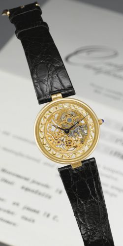 Patek Philippe A FINE AND RARE YELLOW GOLD SKELETONIZED WRISTWATCH REF 3883 MVT 1389804 CASE 2918973 SQUELETTE MADE IN 1995