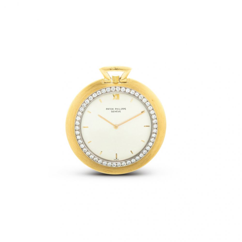 PATEK PHILIPPE | REFERENCE 855/1 A YELLOW GOLD AND DIAMOND-SET KEYLESS OPENFACE WATCH, MADE IN 1966