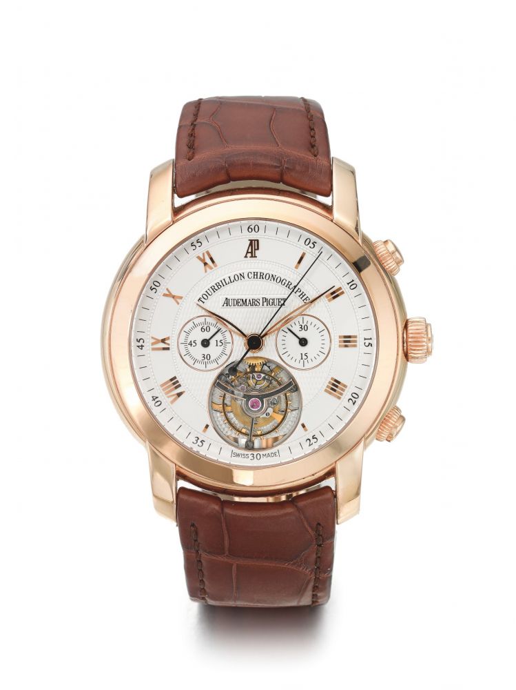 AUDEMARS PIGUET | JULES AUDEMARS TOURBILLON CHRONOGRAPHE, A PINK GOLD TOURBILLON CHRONOGRAPH WRISTWATCH CIRCA 2010